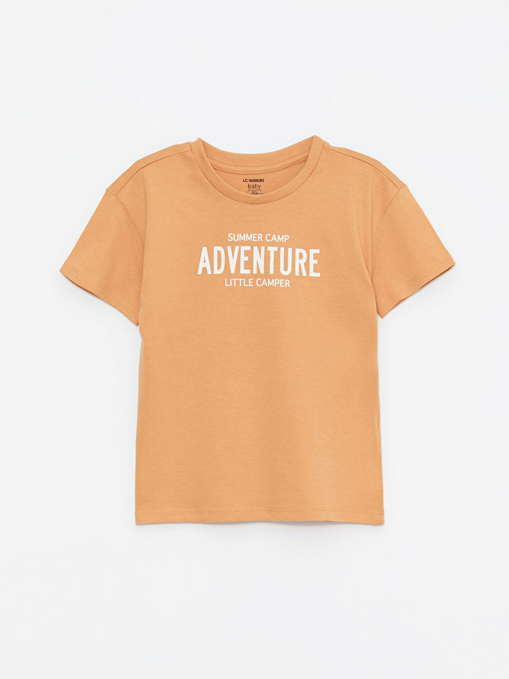 дөңгелек жағалы қысқа жең принтті мақтадан жасалған нәресте ұл футболка