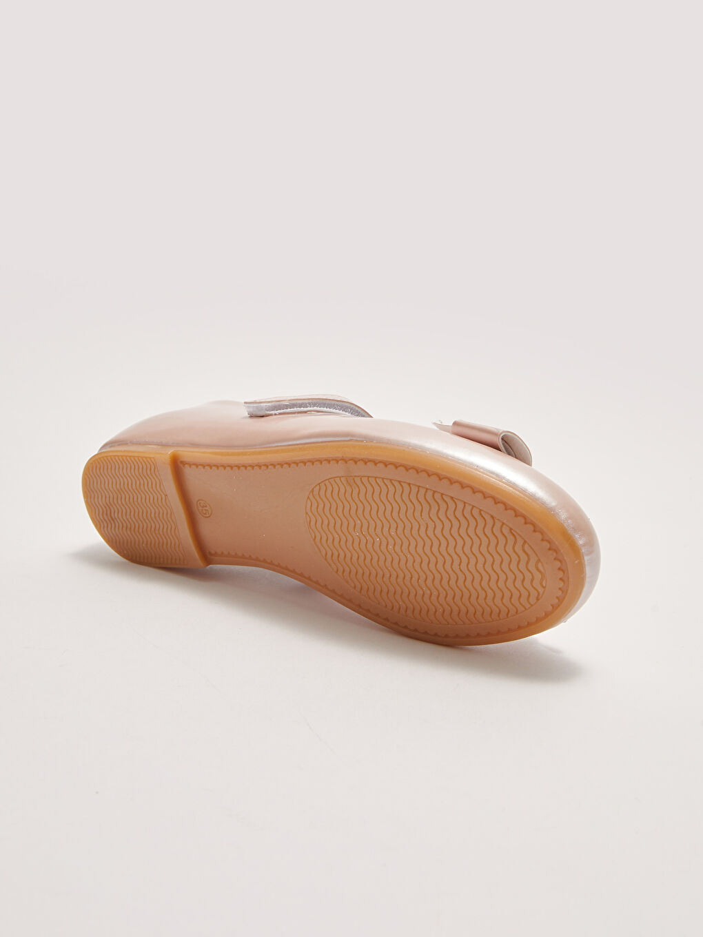 Pembe Parlak Deri Görünümlü Fiyonk Detaylı Cırt Cırtlı Kız Çocuk Babet-3