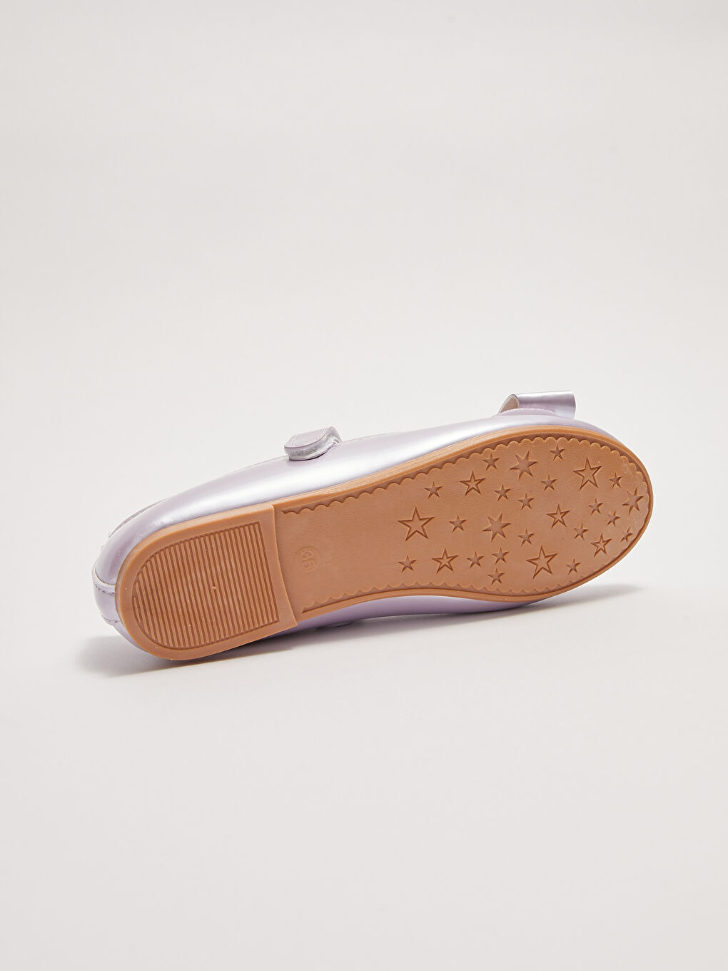 LCW STEPS Shiny Leather Look Bow Detail Velcro Fastening Girls' Flat Shoes -S2BK01Z4-FYE