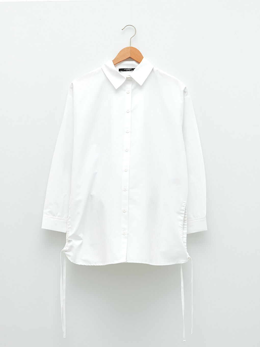 قميص حوامل بوبلين بأكمام طويلة وقصة عادية بأزرار-5