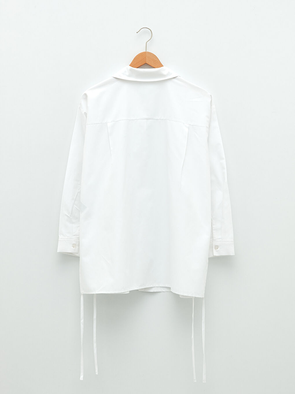 قميص حوامل بوبلين بأكمام طويلة وقصة عادية بأزرار-6