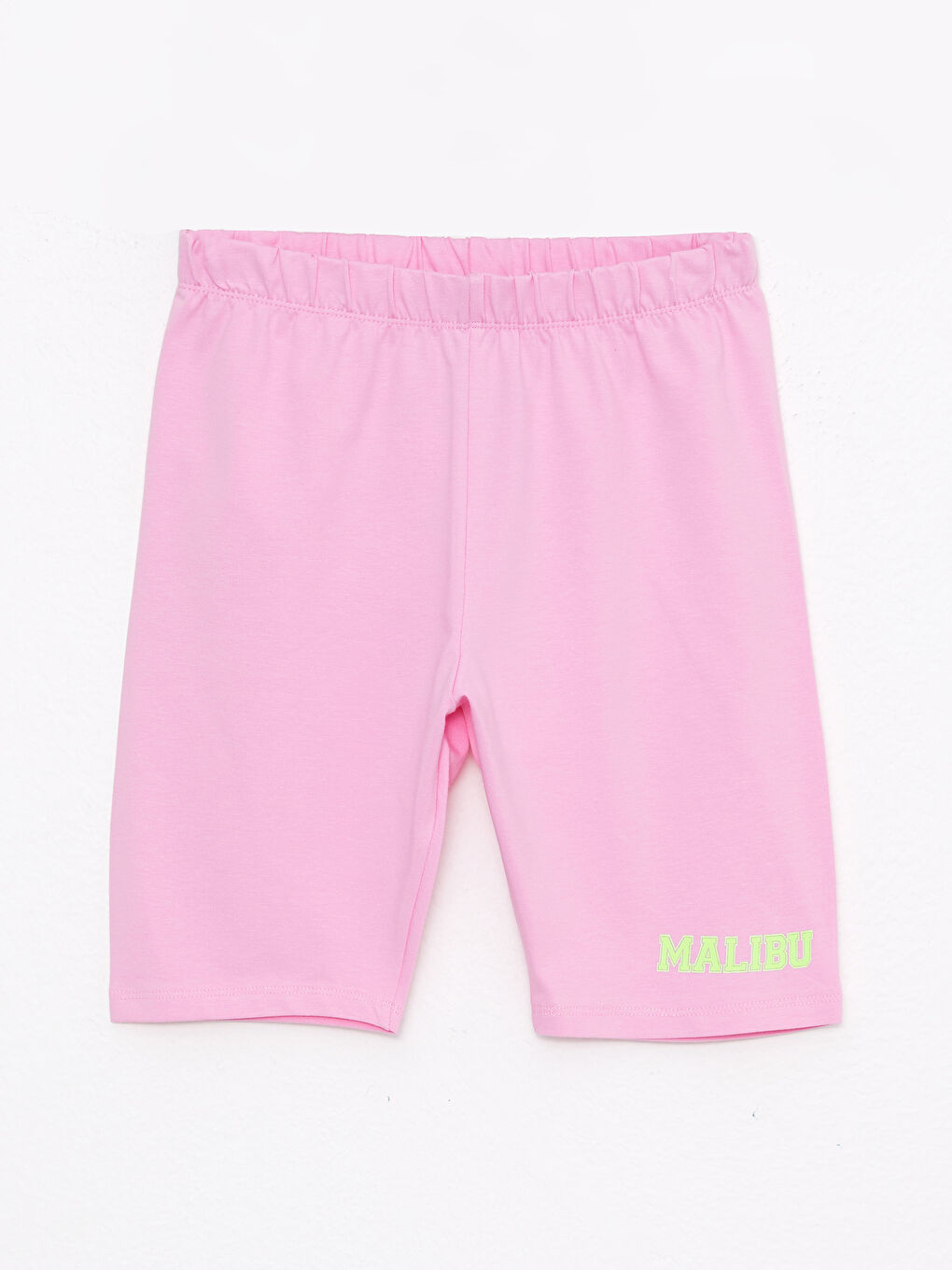 Turkuaz Beli Lastikli Baskılı Pamuklu Kız Çocuk Kısa Tayt 2'li-1