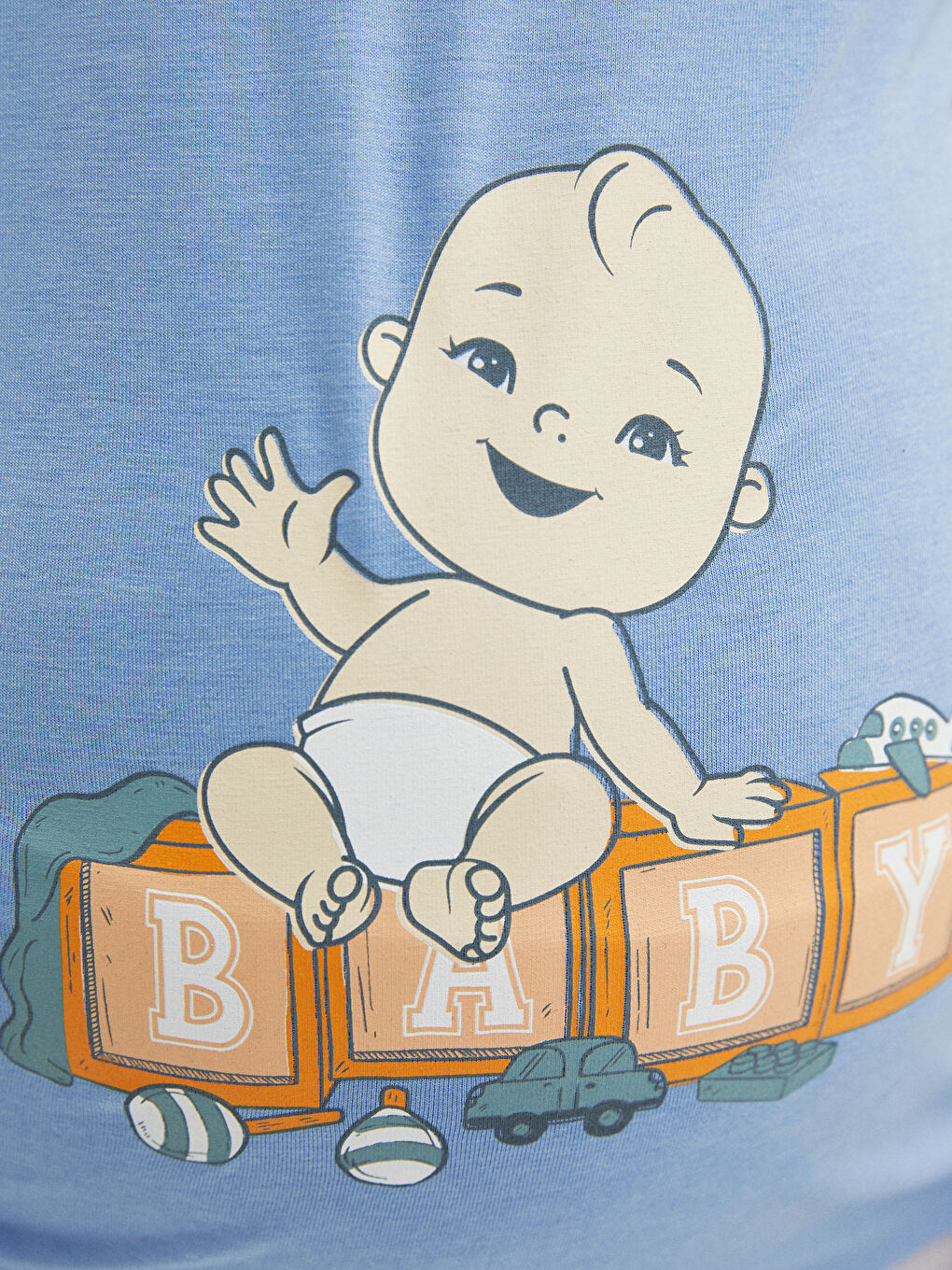 Crew Neck Printed Short Sleeve Maternity T-Shirt-3