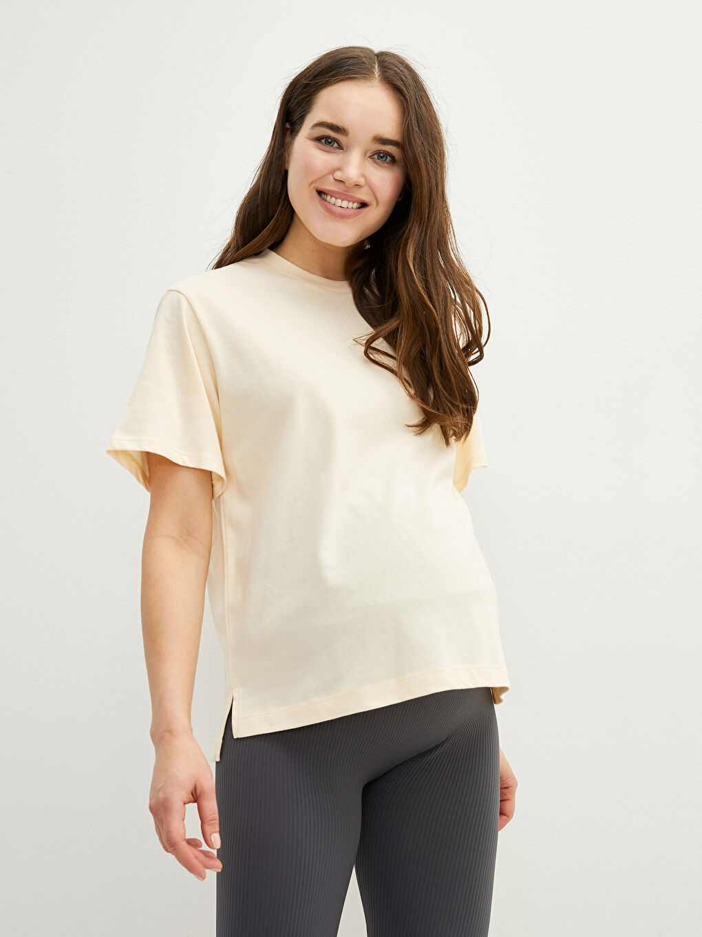 Crew Neck Regular Short Sleeve Maternity T-shirt -S2BK37Z8-SDZ
