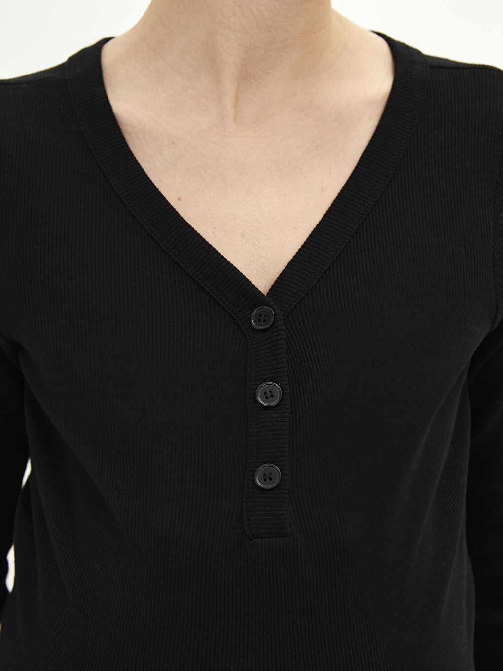 V Neck Plain Long Sleeve Maternity T-Shirt -S2BK40Z8-CVL