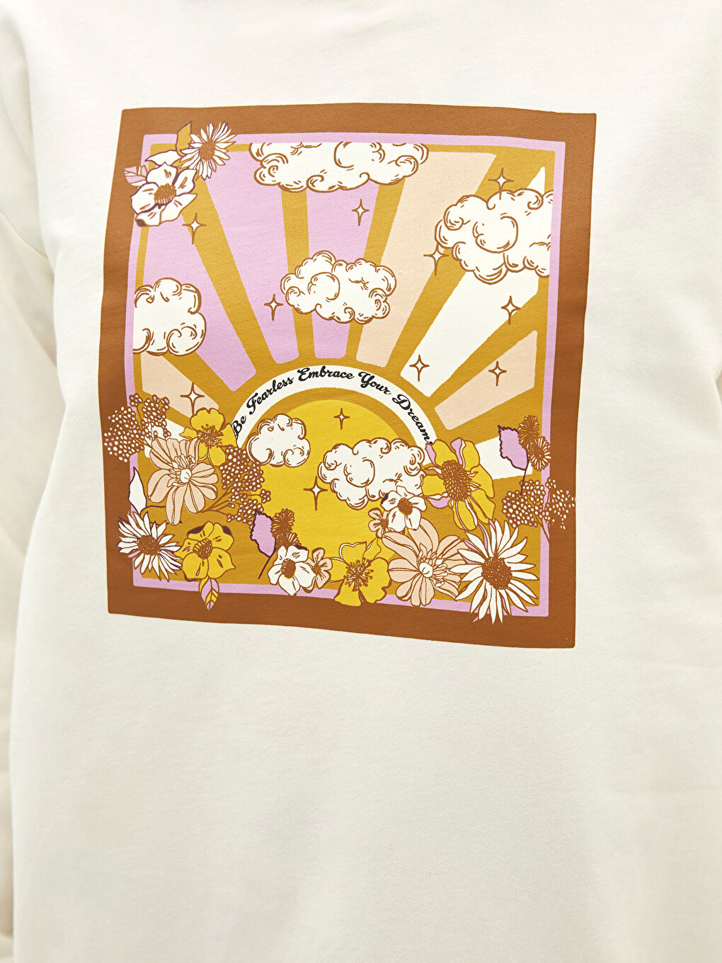 Tunique Sweatshirt Oversize à Manches Longues Imprimée pour Femmes avec Col Rond-3