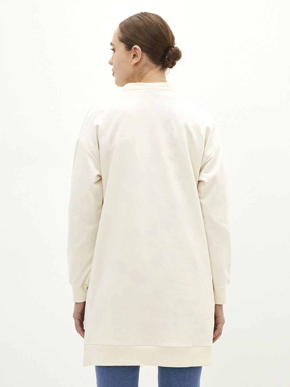 Tunique Sweatshirt Oversize à Manches Longues Imprimée pour Femmes avec Col Rond-4