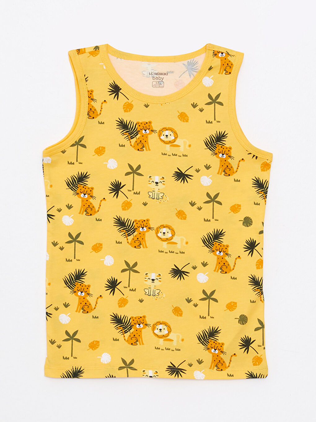 Haki Bisiklet Yaka Baskılı Erkek Bebek Atlet 2'li-2