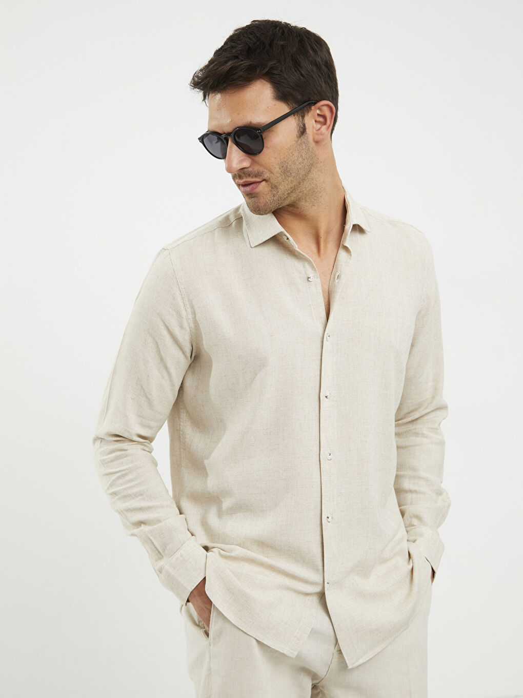 قميص كم طويل سليم فيت رجال-3