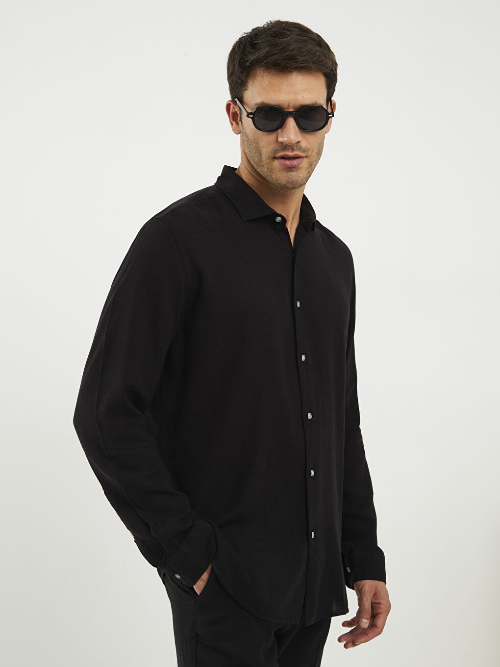 Chemise Pour Hommes Coupe Svelte À Manches Longues