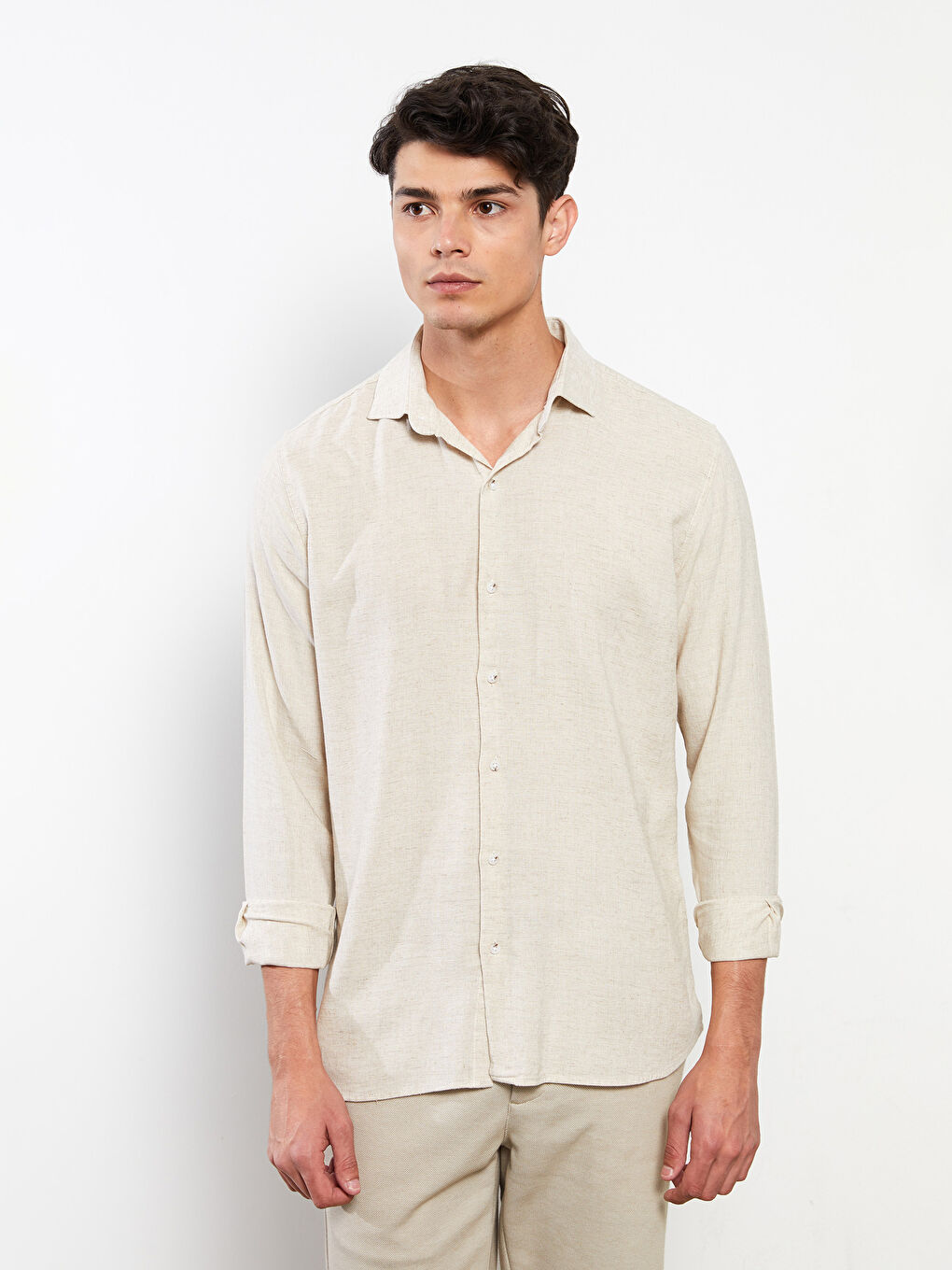 قميص كم طويل سليم فيت رجال-2