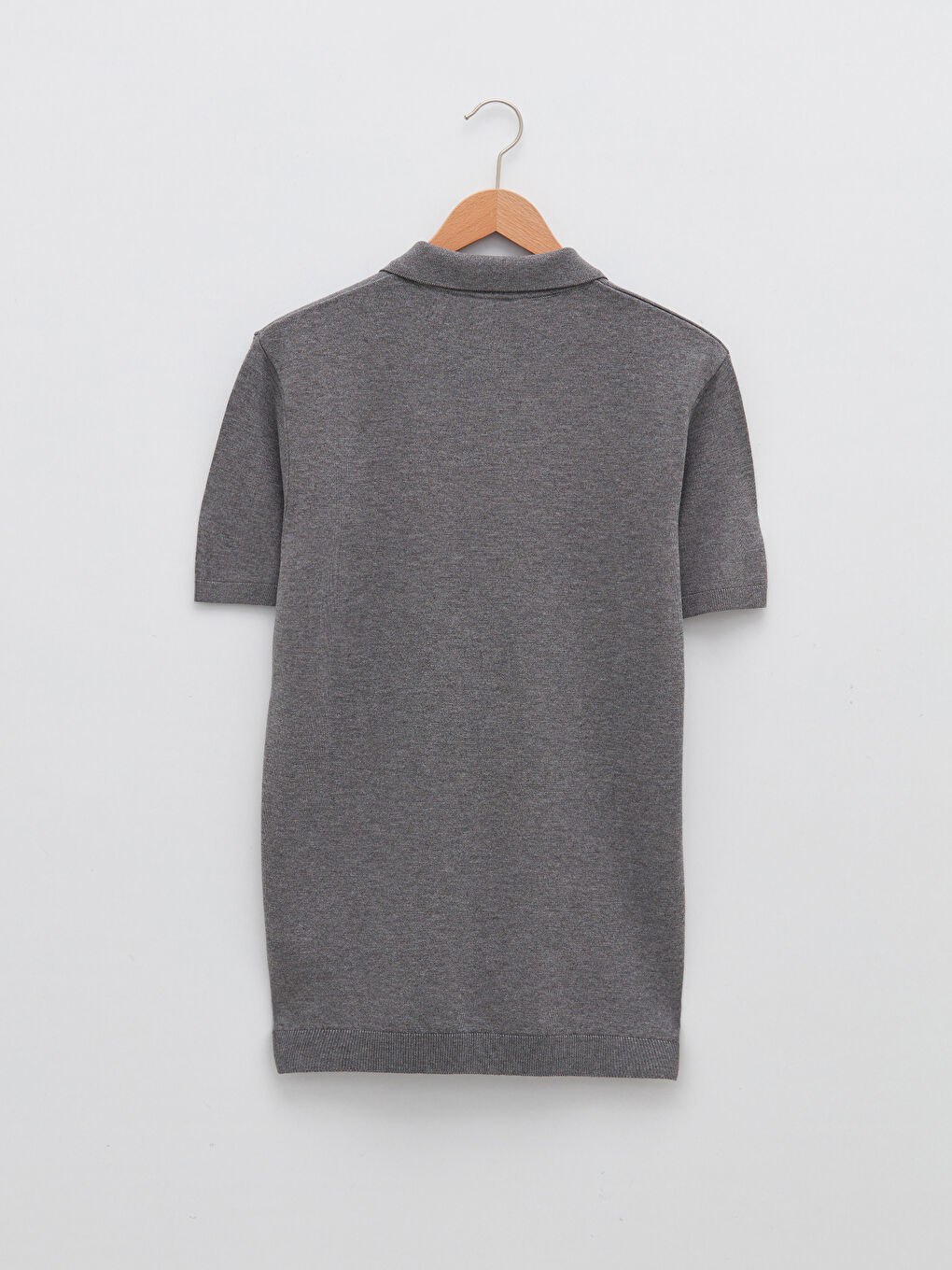 Gri Polo Yaka Erkek Triko Tişört-6