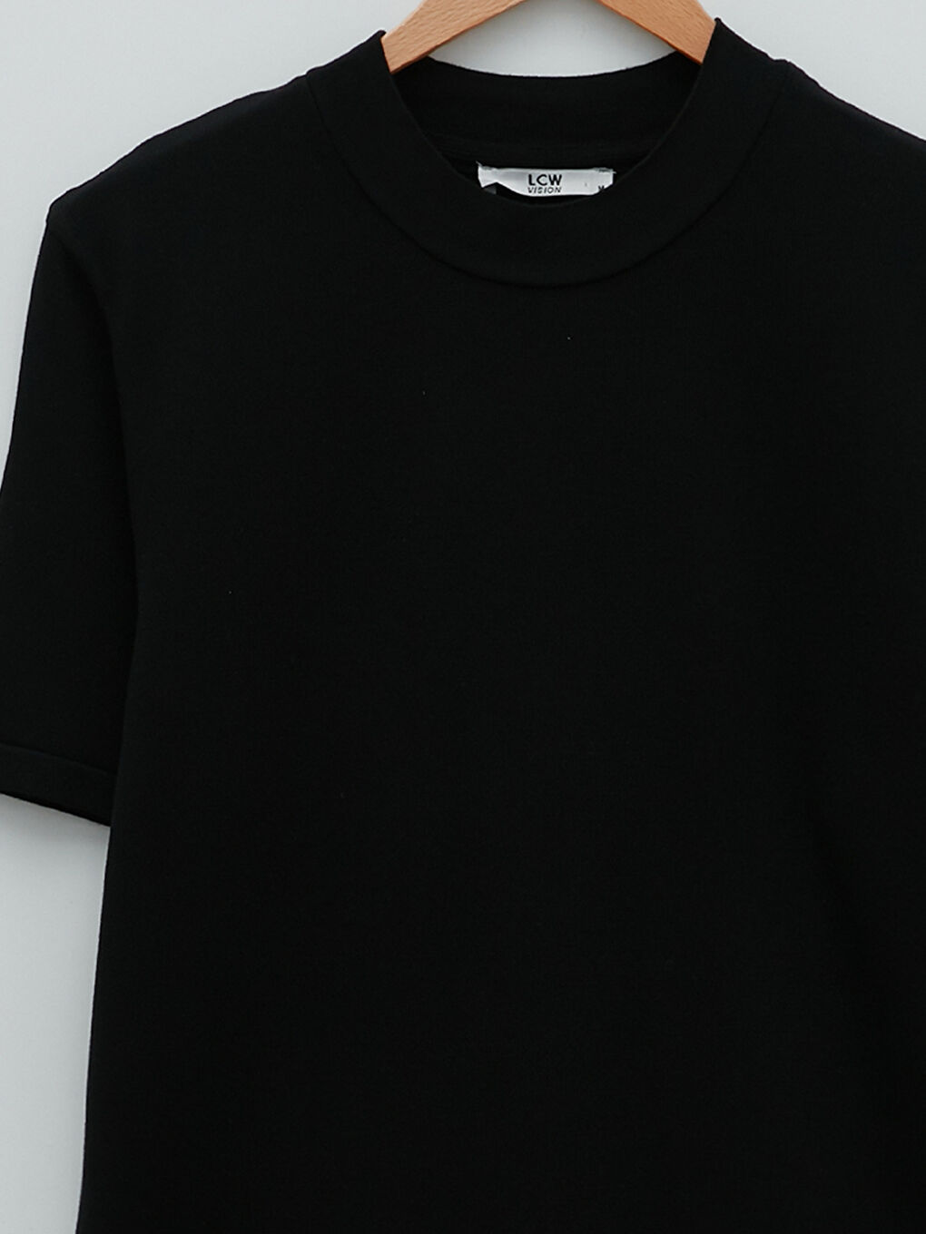 Siyah Bisiklet Yaka Kısa Kollu Erkek Triko Kazak-7