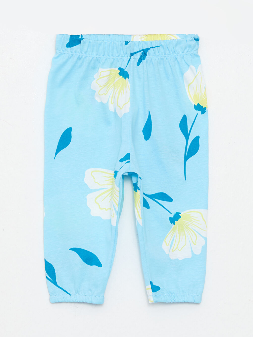 Sarı Beli Lastikli Pamuklu Kız Bebek Pijama Alt 2'li-2