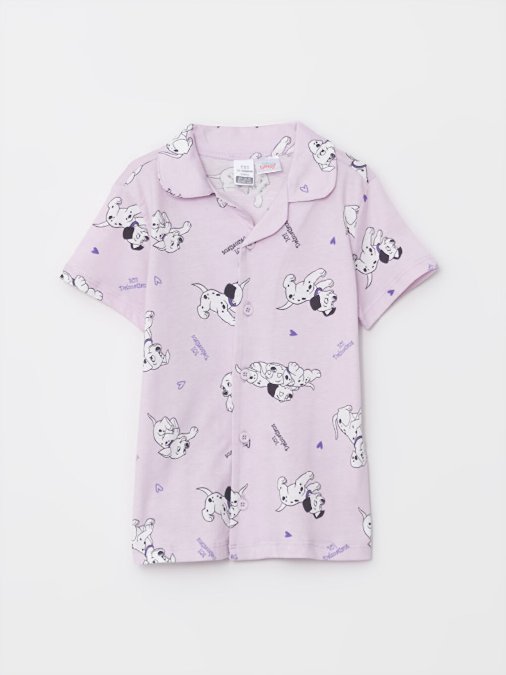 Воротник поло Короткий рукав Пижамный комплект для малышки с принтом 101 далматинец-1