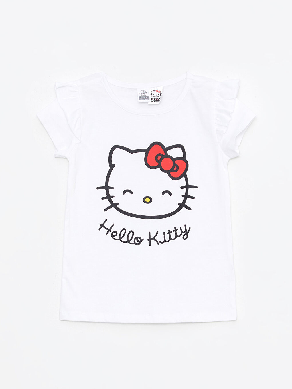 Crew Neck Short Sleeve Hello Kitty Printed Cotton Baby Girl Pajamas Set -S2BK85Z1-R9J