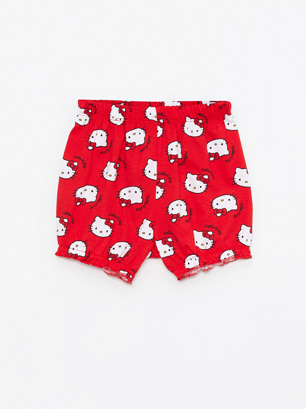 Crew Neck Short Sleeve Hello Kitty Printed Cotton Baby Girl Pajamas Set -S2BK85Z1-R9J