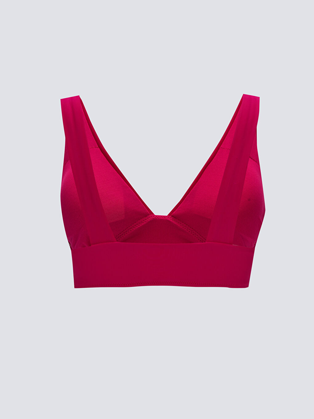 Fuşya Düz Dolgusuz Kadın Bikini Üst-1