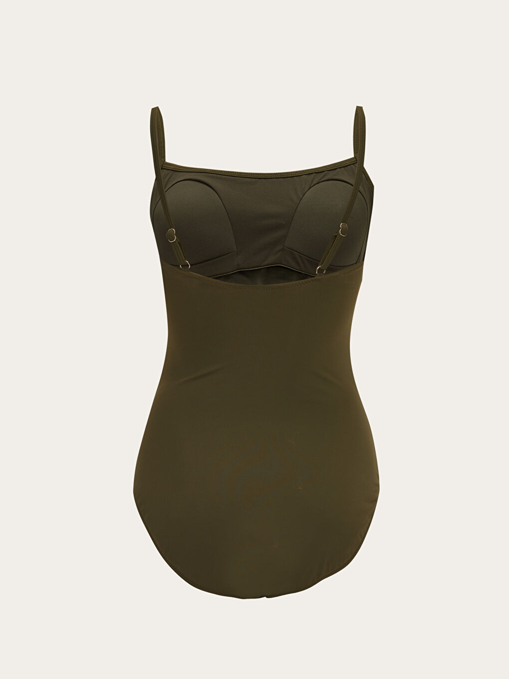 Yeşil Düz Askılı Fırfır Detaylı Hamile Mayo-1