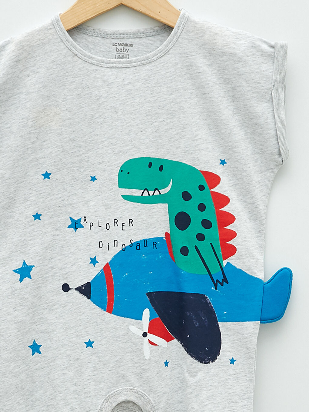 Crew Neck Short Sleeve Printed Baby Boys' Jumpsuit-2