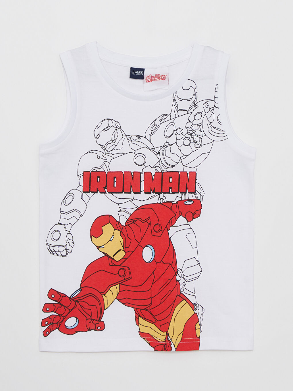 Crew Neck Iron Man Printed Cotton Boy Athlete