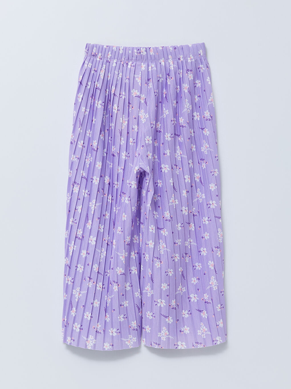 بنطلون رياضي واسع الساق مطبوع بخصر مطاطي للبنات-1