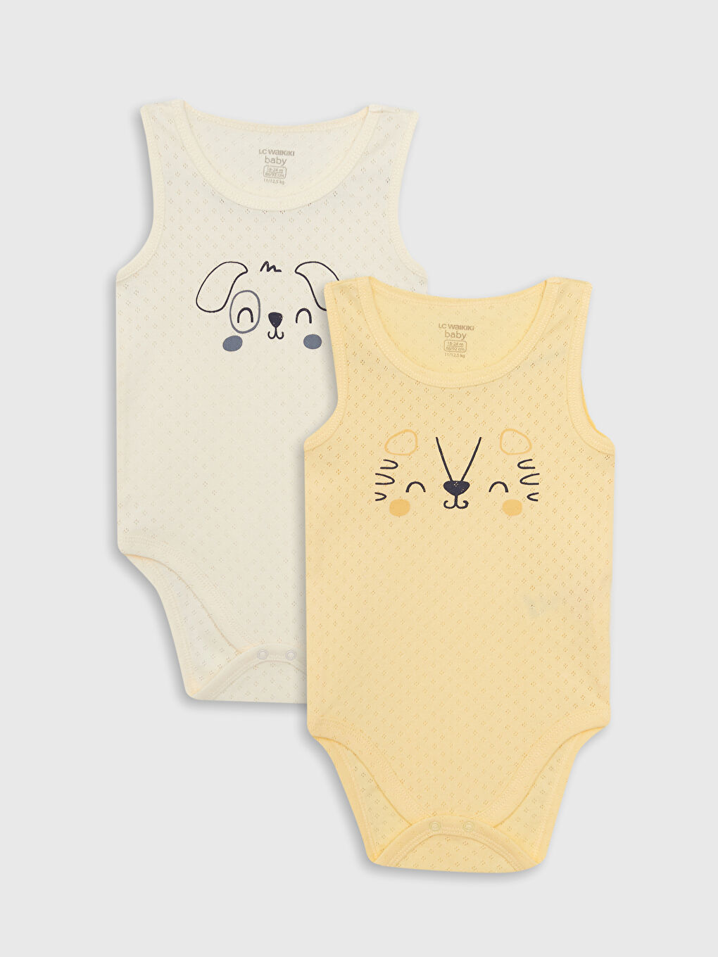 Sarı Bisiklet Yaka Baskılı Pamuklu Erkek Bebek Çıtçıtlı Body 2'li