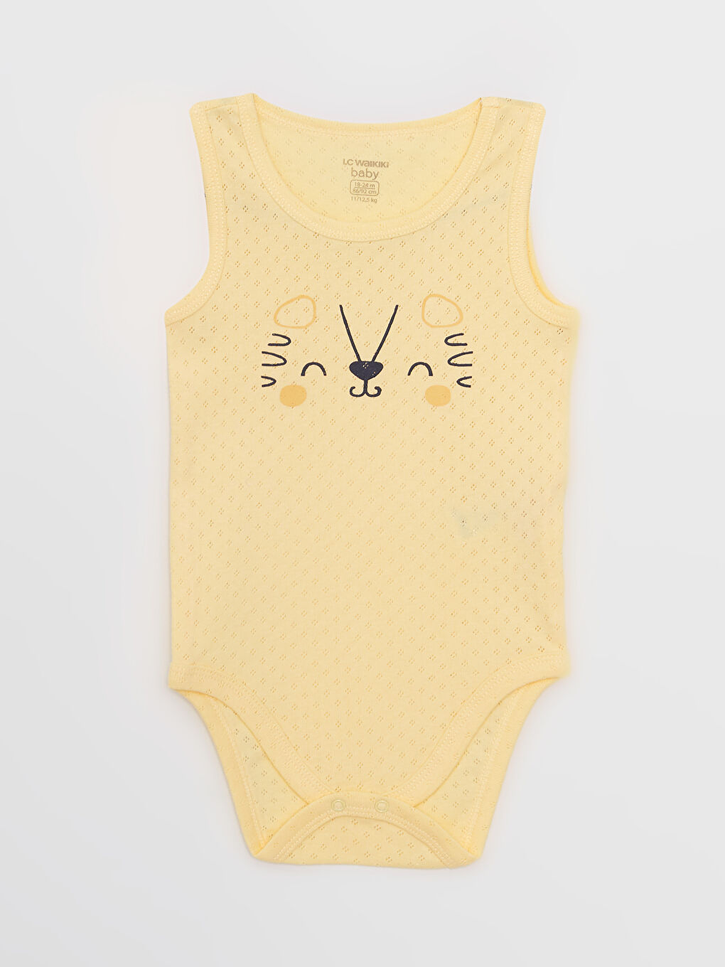 Sarı Bisiklet Yaka Baskılı Pamuklu Erkek Bebek Çıtçıtlı Body 2'li-2