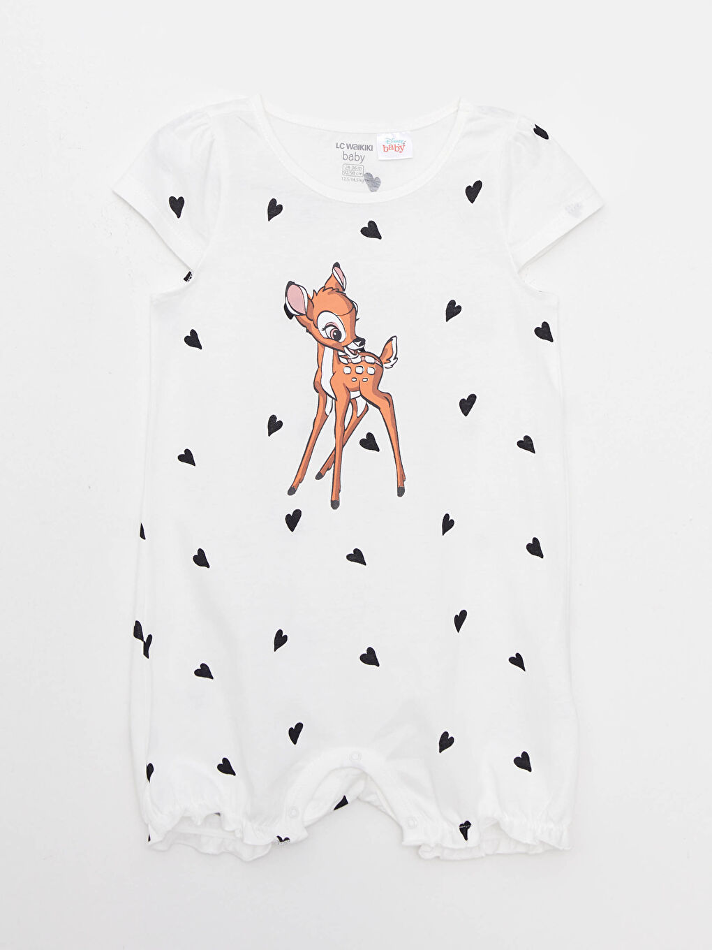 Crew Neck Bambi Printed Cotton Baby Girl Rompers 2 Pack-1