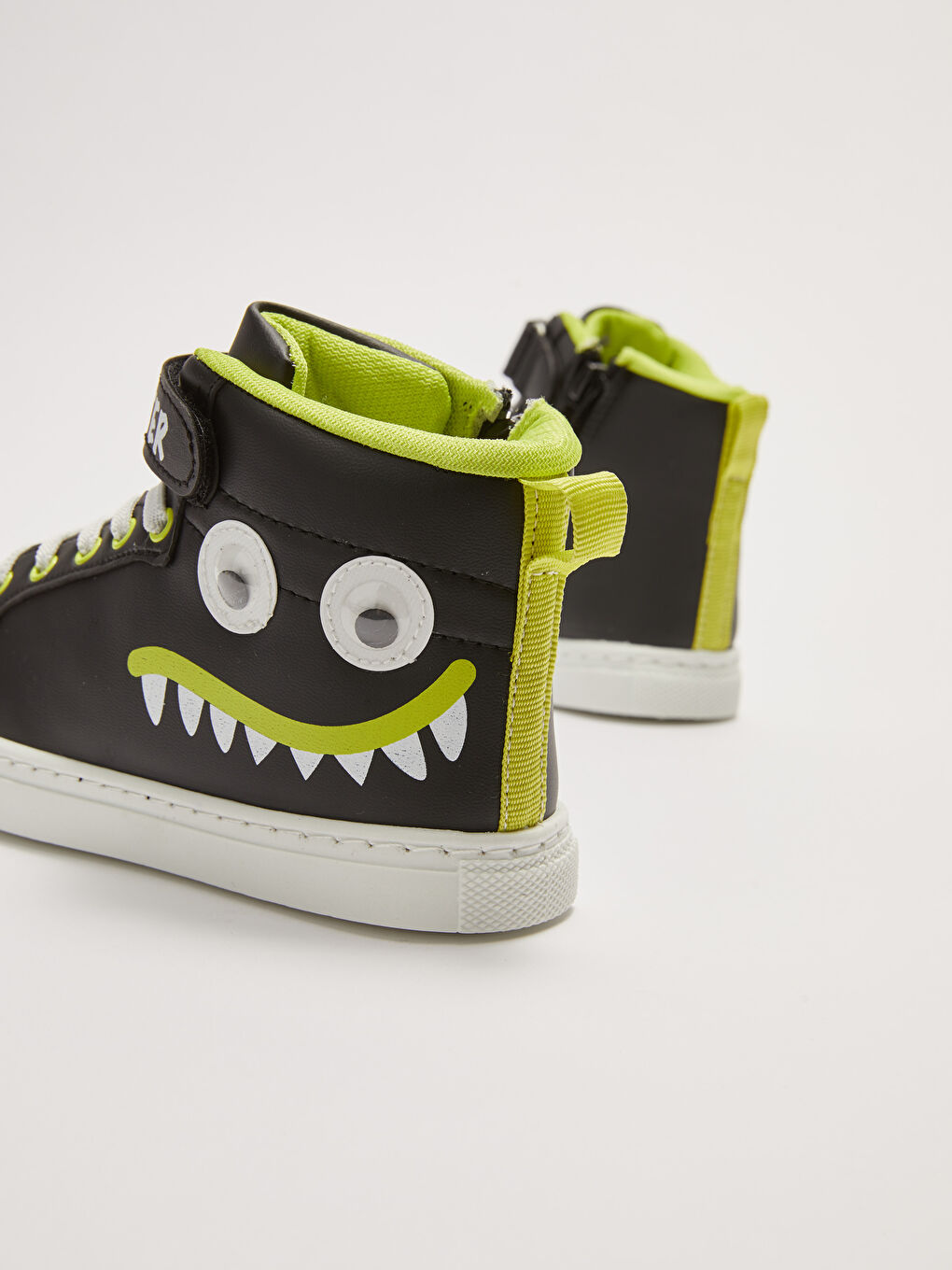 Siyah Baskılı Bağcık ve Cırt Cırtlı Erkek Çocuk Spor Ayakkabı-9