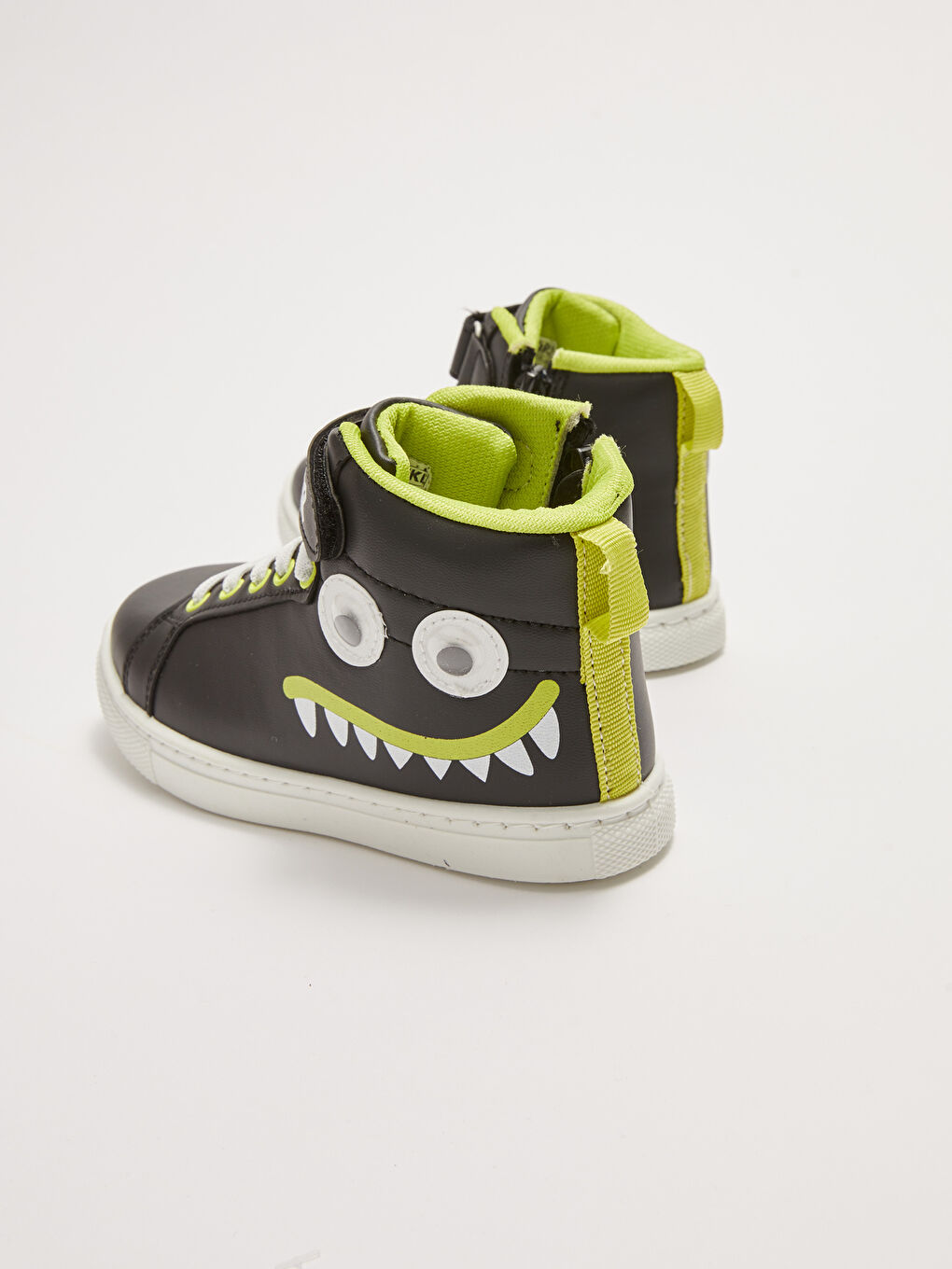 Siyah Baskılı Bağcık ve Cırt Cırtlı Erkek Çocuk Spor Ayakkabı-8