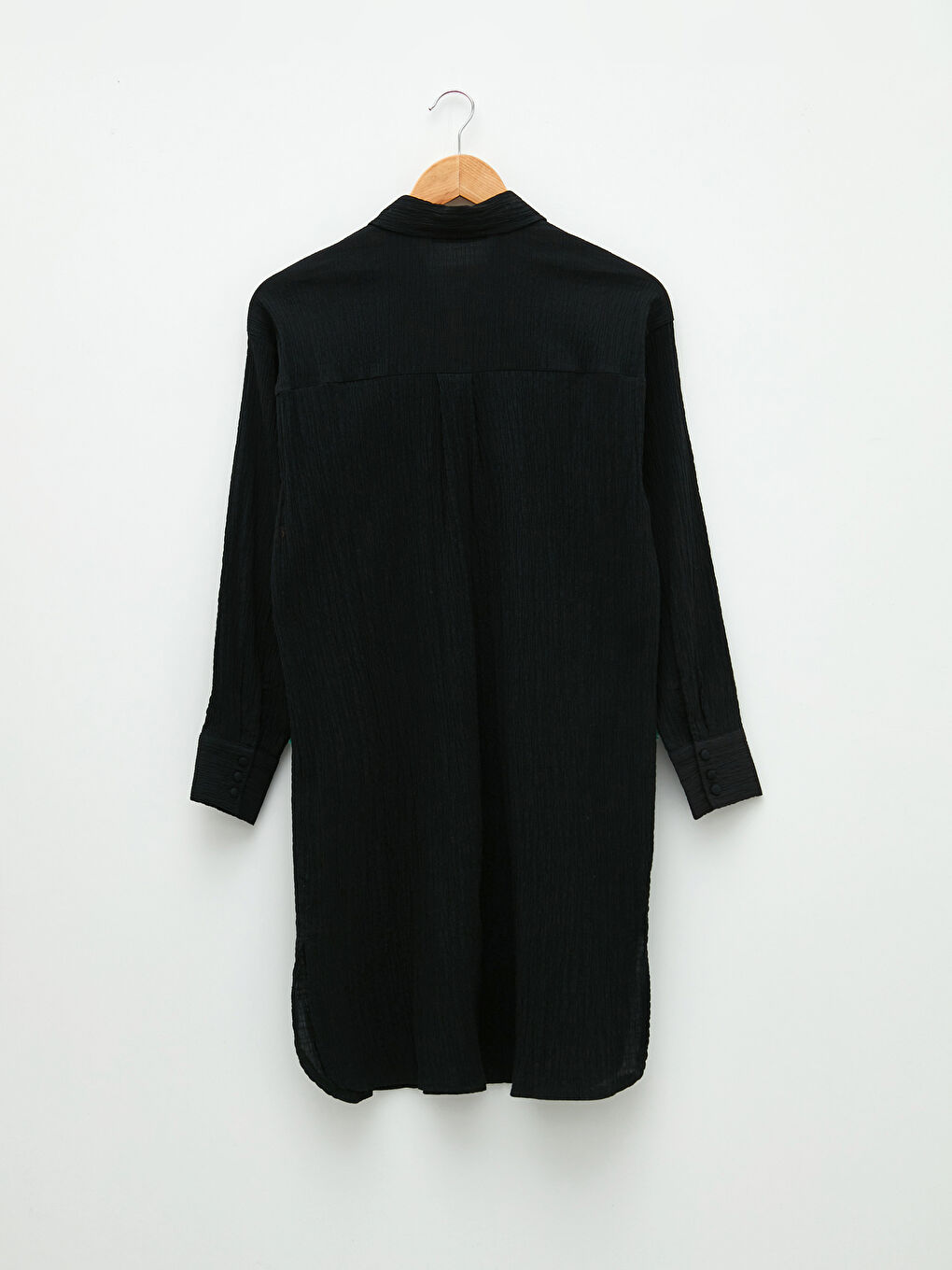 Long Sleeve Poplin Maternity Shirt Tunic-5