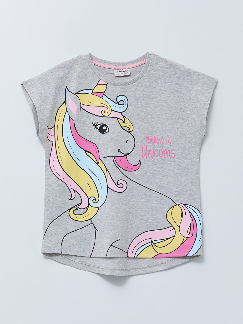 Crew Neck Printed Short Sleeve Girls' T-Shirt and Tights-1