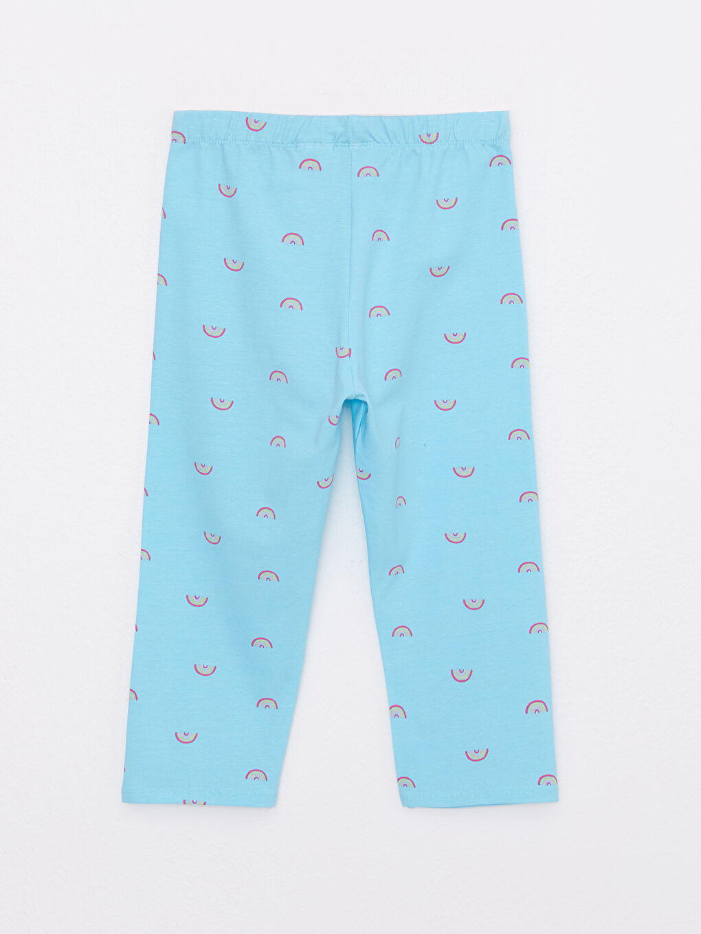 Crew Neck Printed Short Sleeve Girls' Blouse and Leggings-4