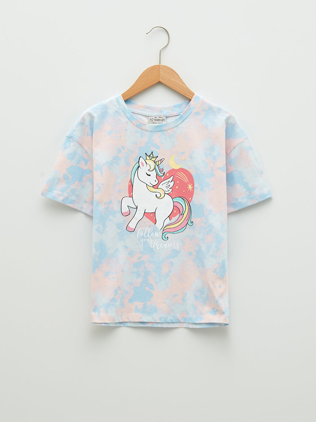 LCW Kids Rundhalsausschnitt Bedrucktes Kurzarm T-Shirt und Leggings für Mädchen -S2BM12Z4-F9C