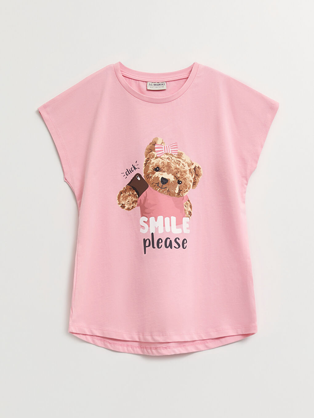 Crew Neck Printed Short Sleeve Girls' T-Shirt and Tights-1