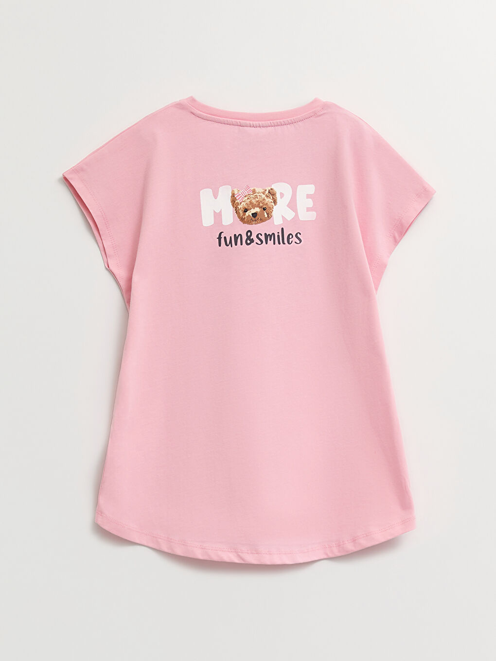 Crew Neck Printed Short Sleeve Girls' T-Shirt and Tights-2