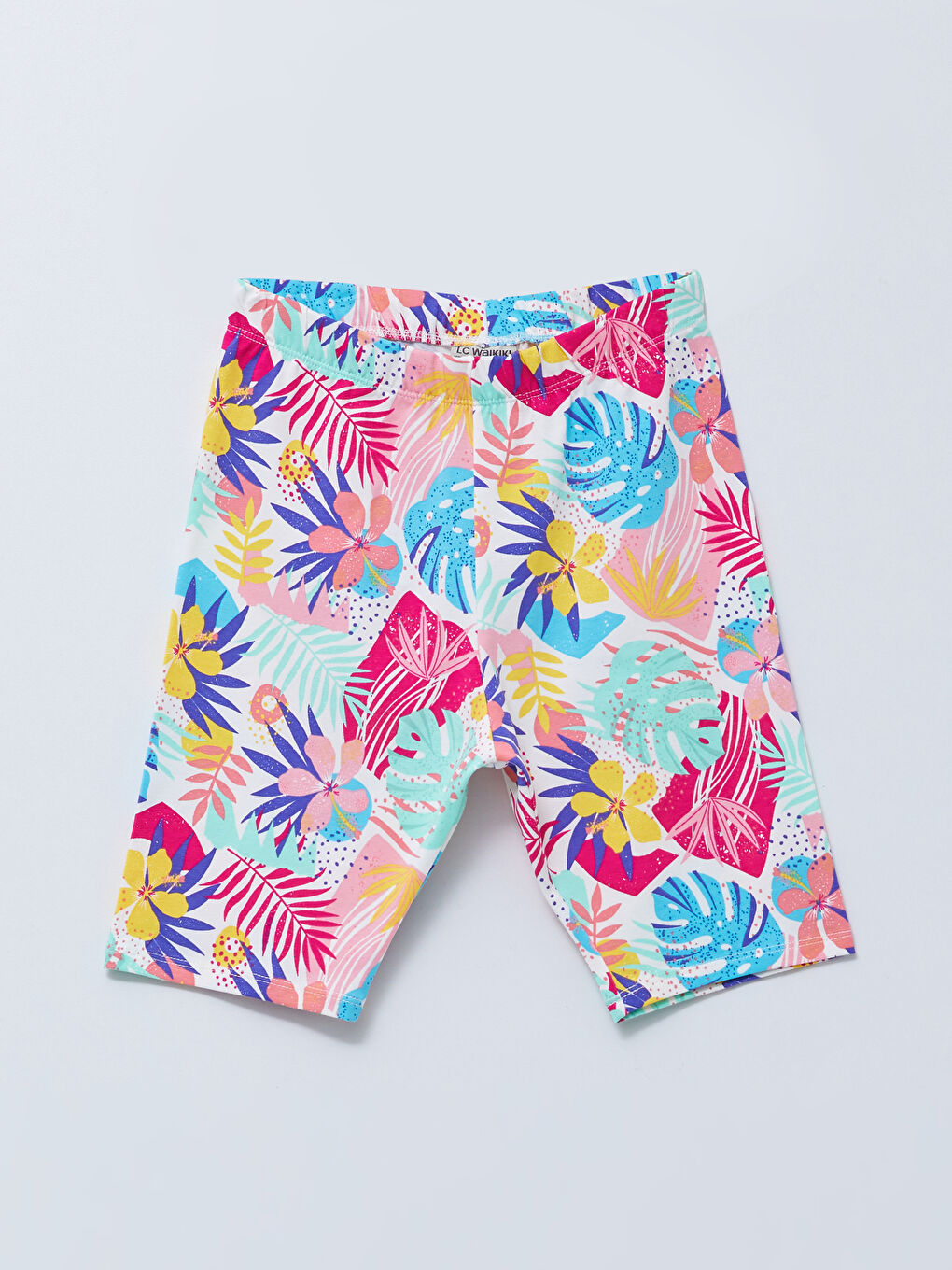 Crew Neck Printed Short Sleeve Cotton Girls T-Shirt and Tights-2