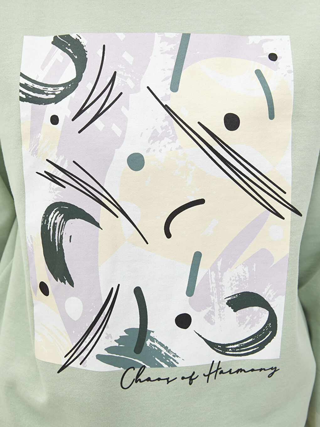 әйелдерге арналған ұзын жеңді принтті дөңгелек жағалы свитшот-3