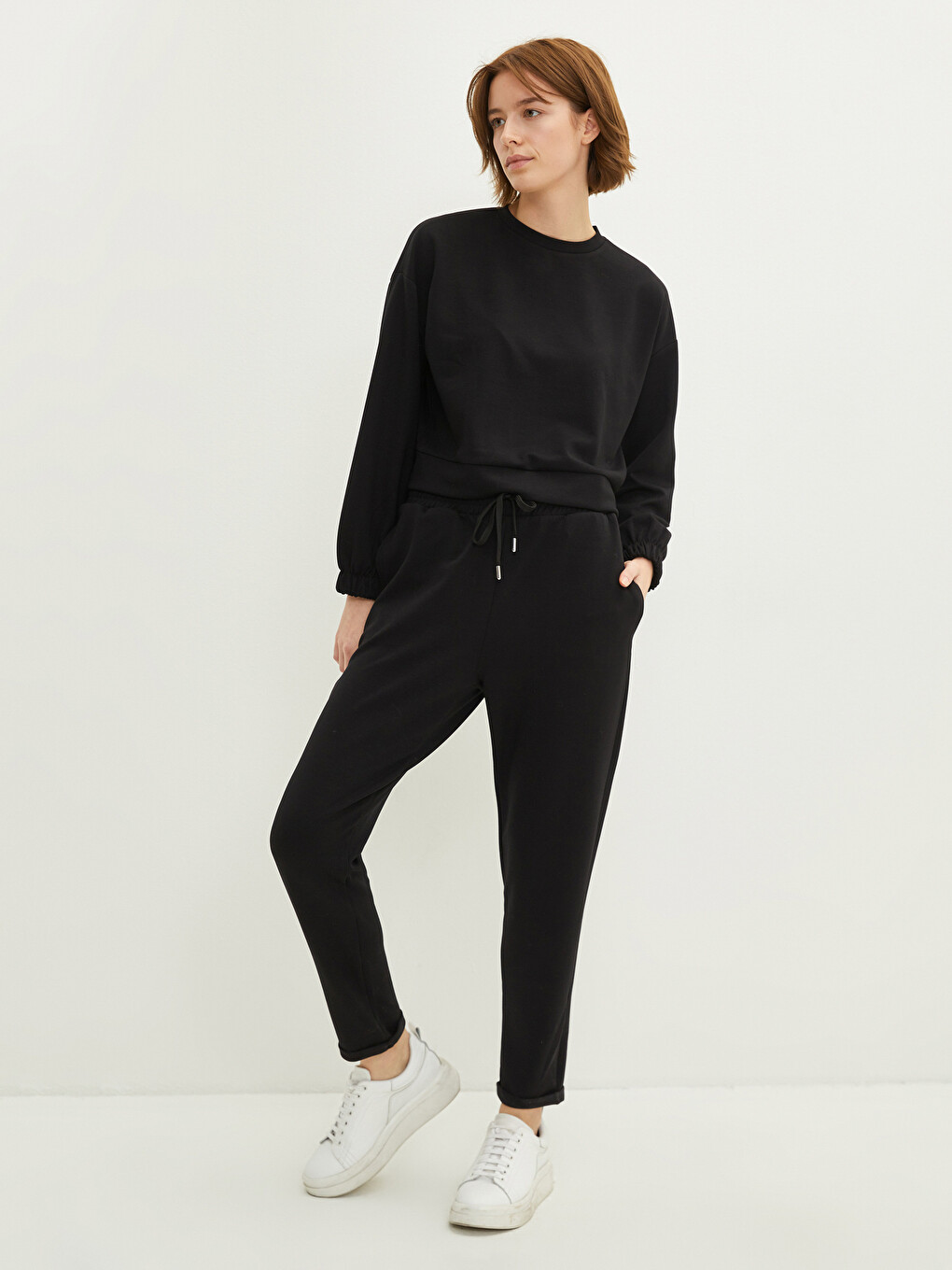 Pantaloni De Trening Drepți Cu Talie Elastică Pentru Femei