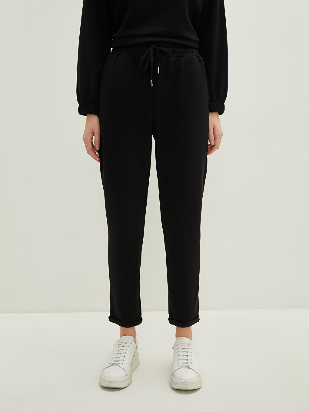 Pantaloni De Trening Drepți Cu Talie Elastică Pentru Femei-2