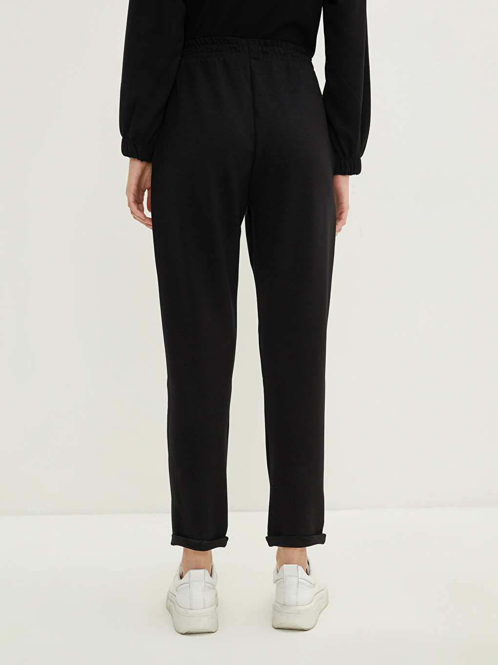 Pantaloni De Trening Drepți Cu Talie Elastică Pentru Femei-4