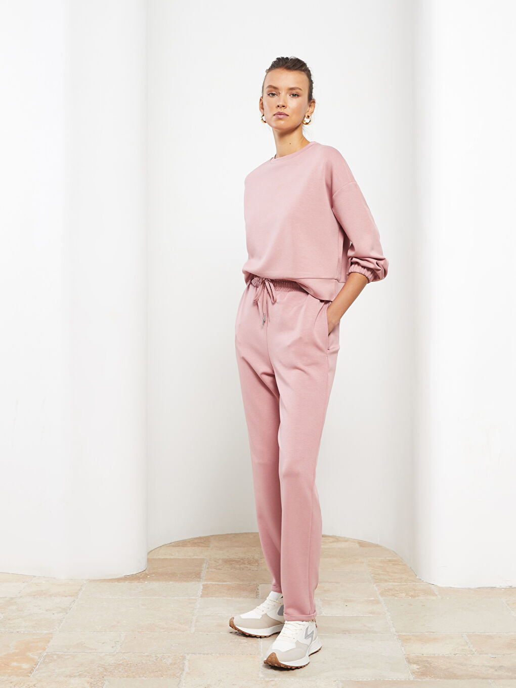 Women's Elasticated Waist Plain Sweatpants