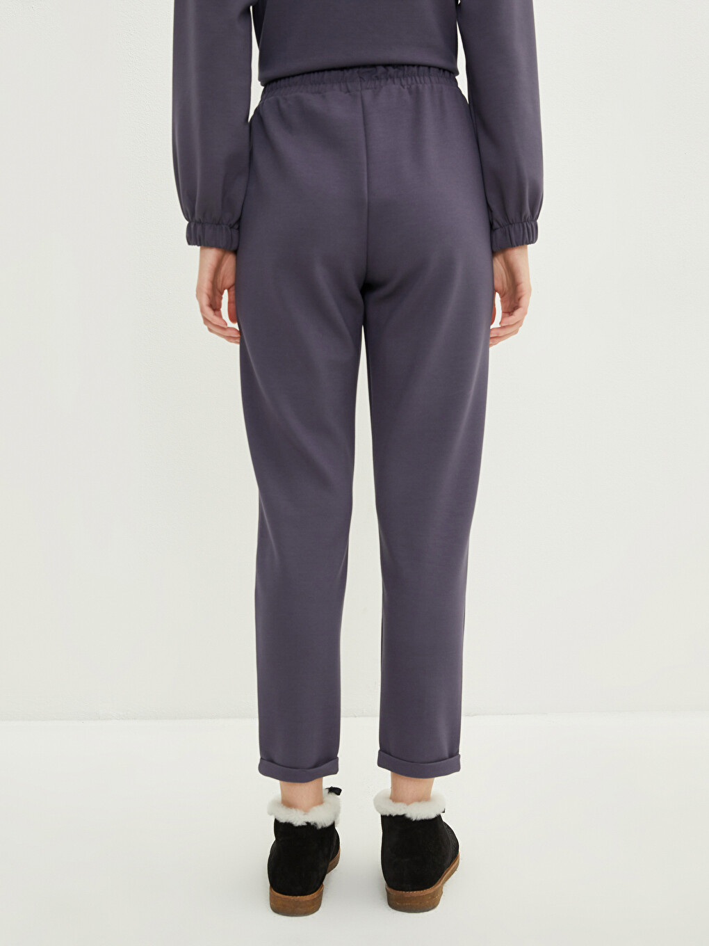 Pantaloni De Trening Drepți Cu Talie Elastică Pentru Femei-5