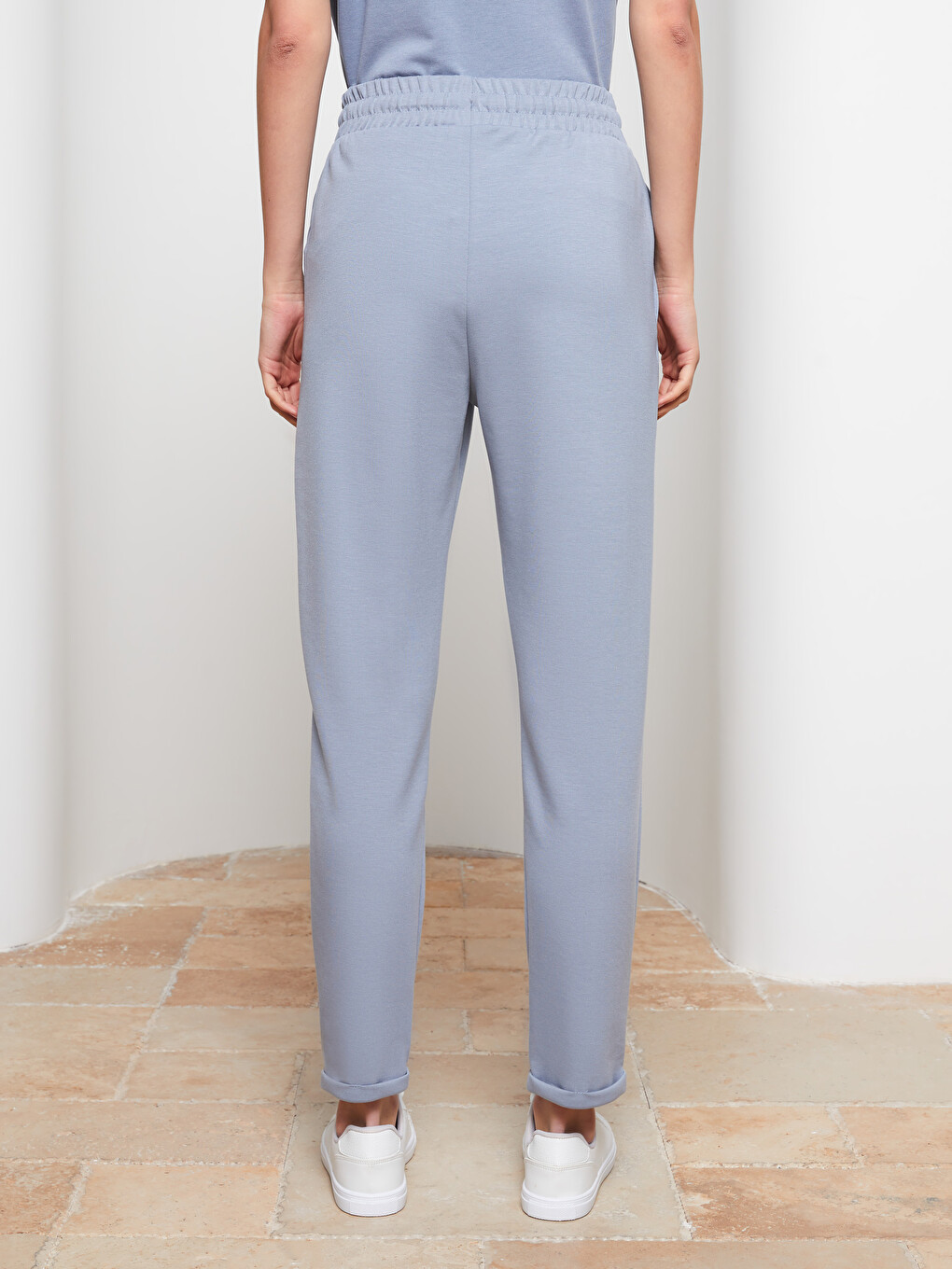 Pantaloni De Trening Drepți Cu Talie Elastică Pentru Femei-4