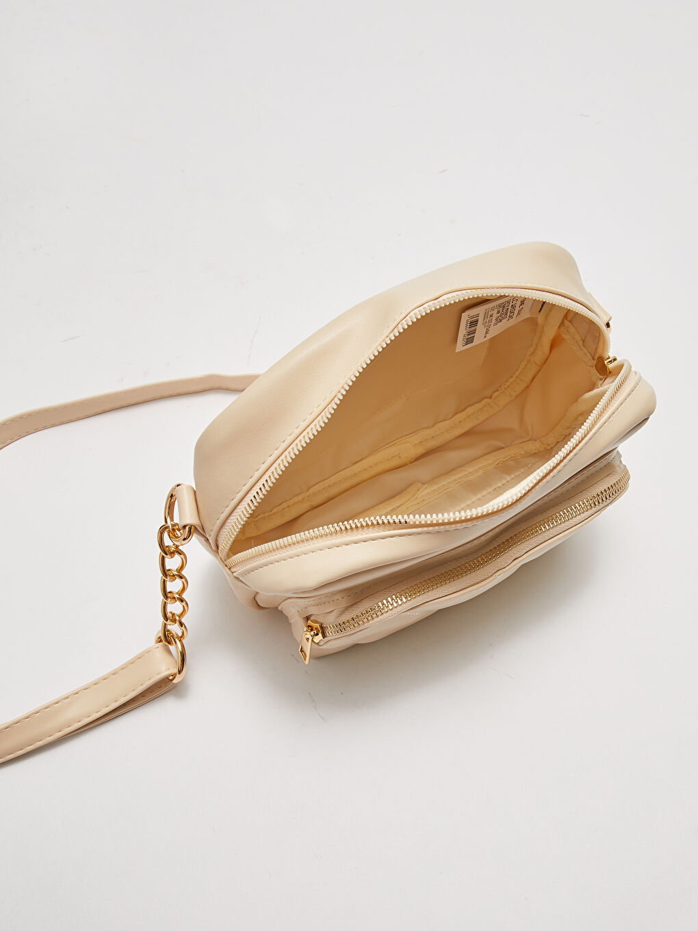 Deri Görünümlü Kapitone Detaylı Kadın Çapraz Çanta-5