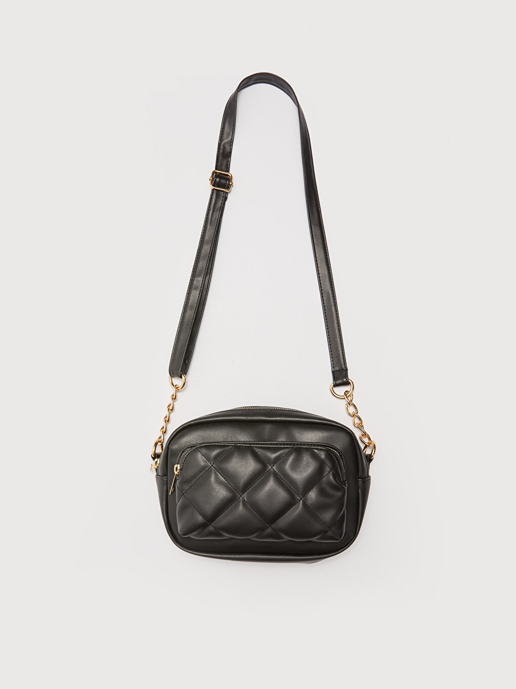 Leather Look Quilted Detailed Womens Crossbody Bag-2