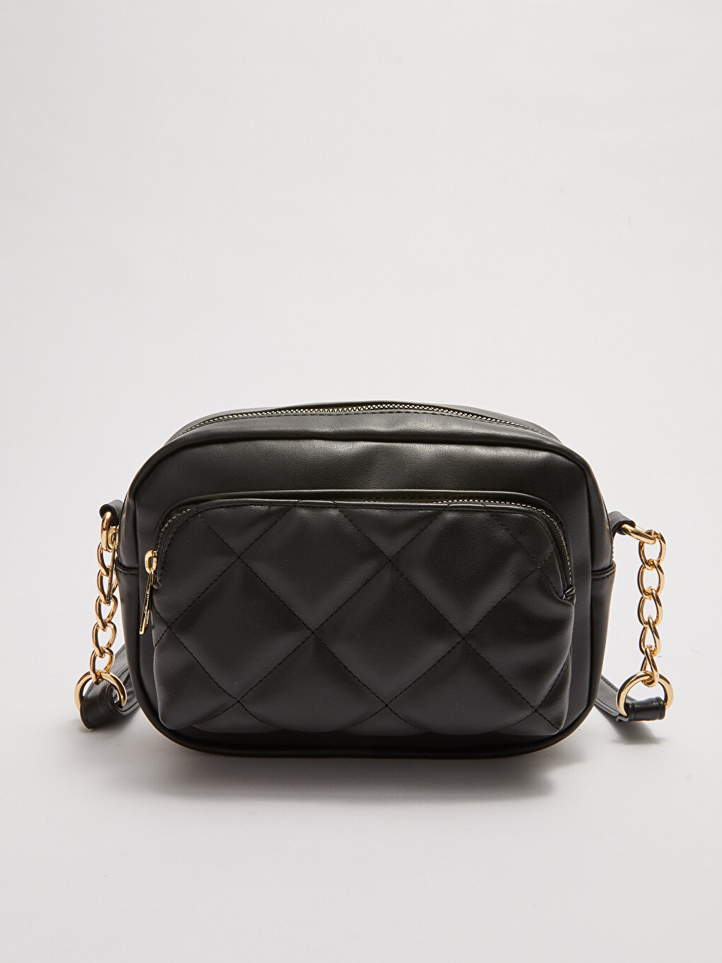 Leather Look Quilted Detailed Womens Crossbody Bag-3