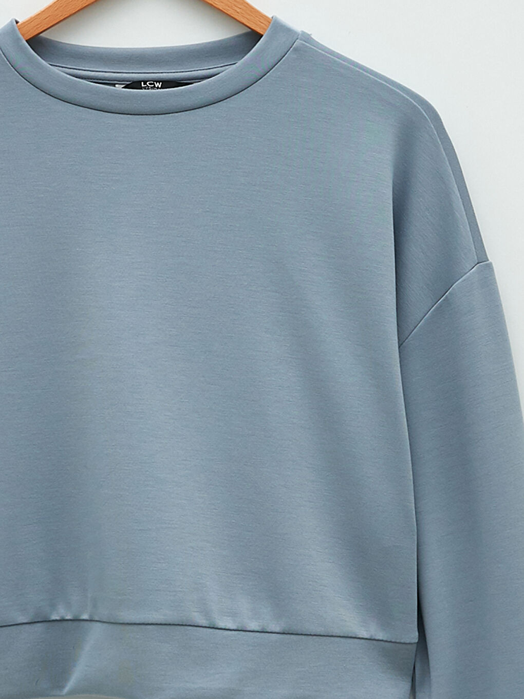 Mavi Bisiklet Yaka Düz Uzun Kollu Kadın Sweatshirt-7