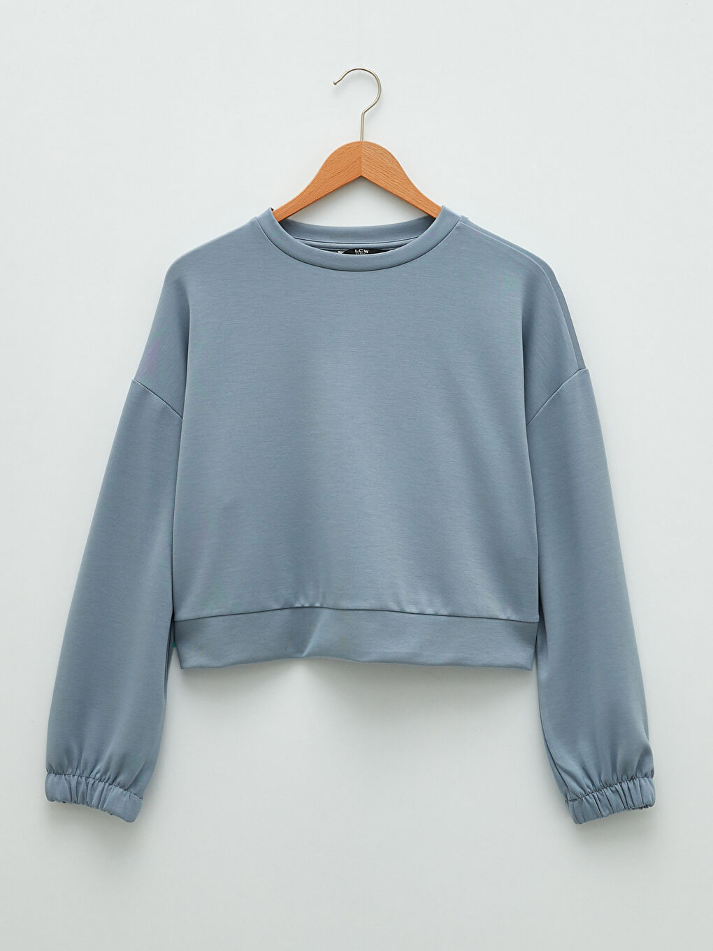 Mavi Bisiklet Yaka Düz Uzun Kollu Kadın Sweatshirt-5